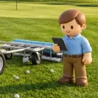 A TerraSync tech with a tablet beside a range picker