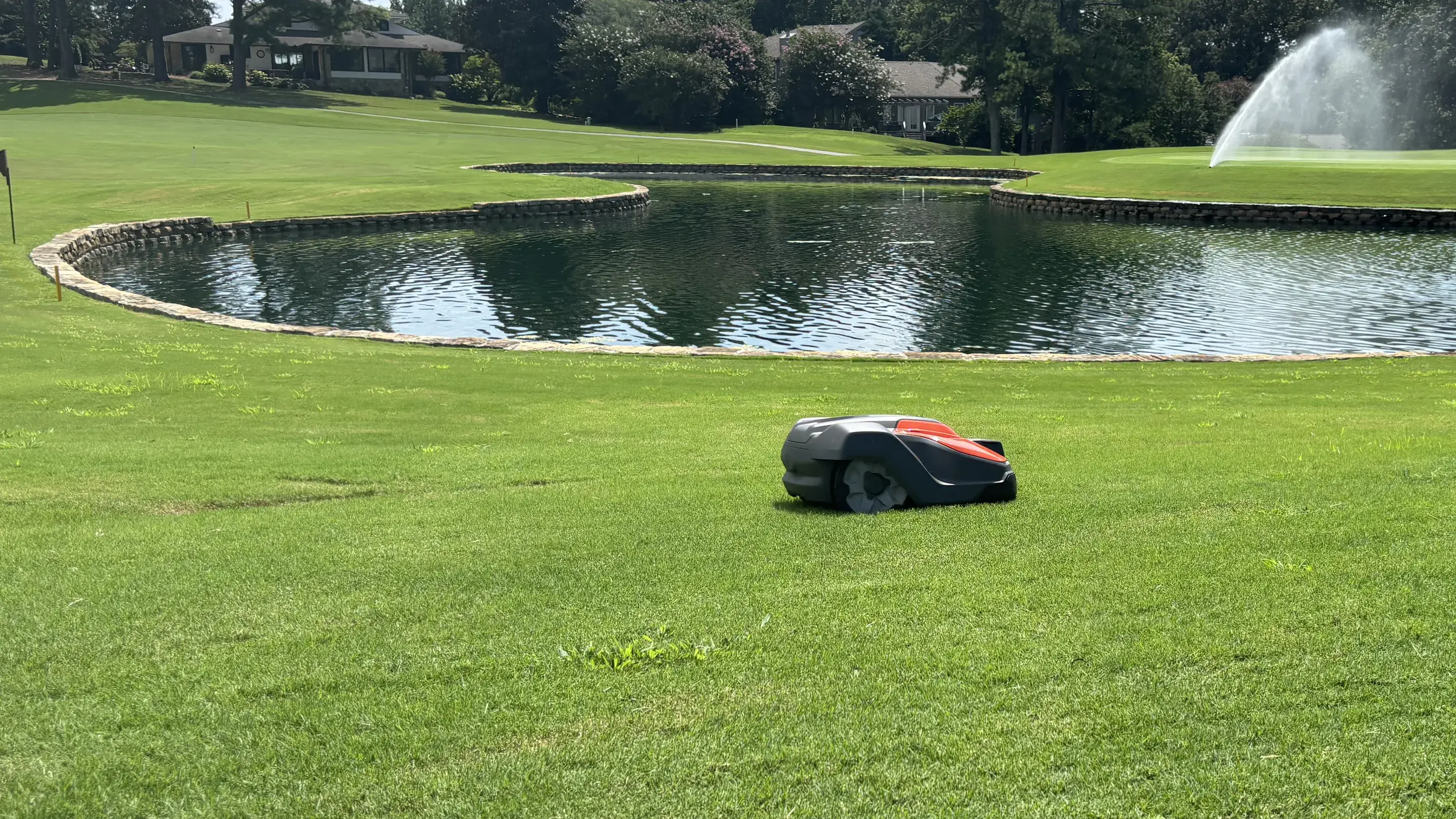 A golf course TerraSync installed, with its mowing zones drawn on