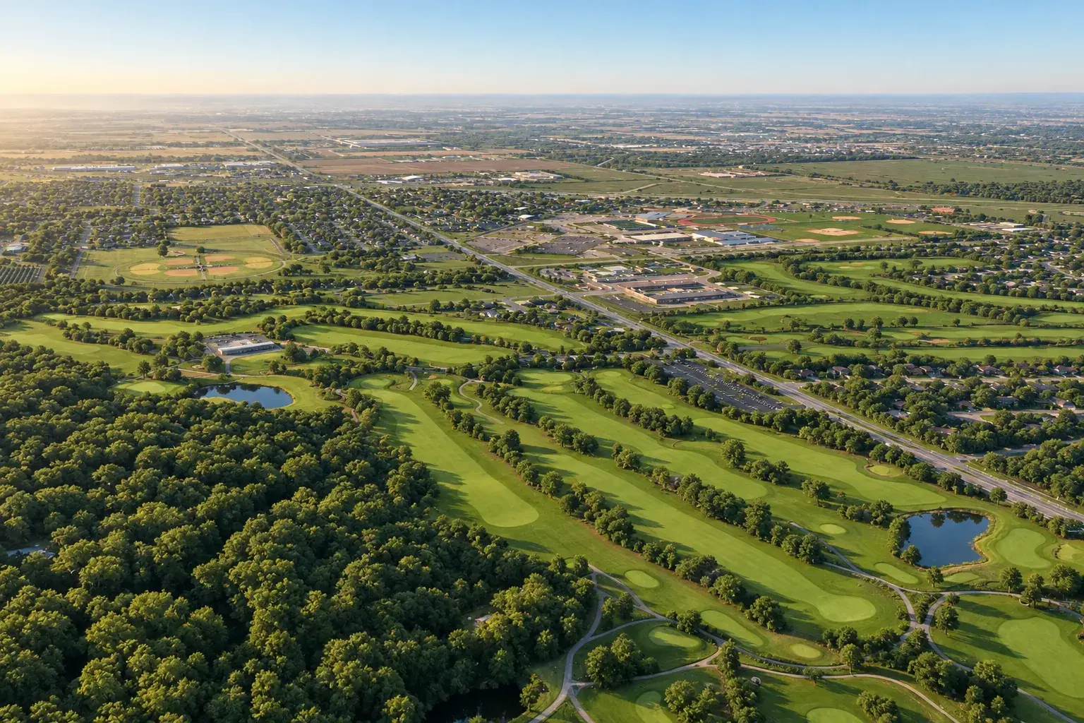 An aerial plan of a property with its mowing zones drawn on